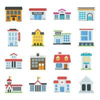 Building Flat Icons Set vector