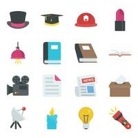 Objects Flat Icons Pack vector