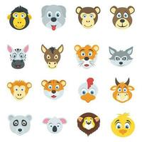 Flat Vector Set Of Wild and Pet Animals