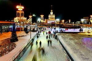 hielo pista a vdnkh - Moscú, Rusia foto