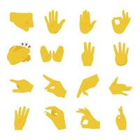 Hand Gesture Flat Icons vector