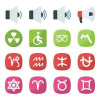 A Pack Of Symbols Flat Icons vector