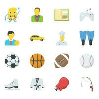 Flat Icons Set of Activity vector