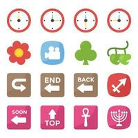 Flat Icons Collection of Symbols vector