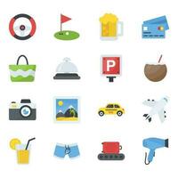 Places and Travel Flat Icons vector