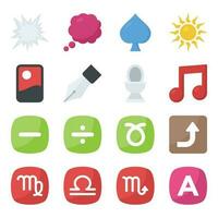 Flat Icons Collection of Symbols vector