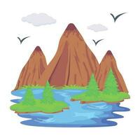 Pack of Beautiful Mountains Flat Vector Designs