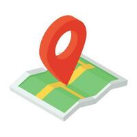 Map marker denoting concept of location tracking icon vector