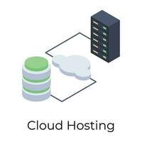 Isometric vector design of cloud technology icon.