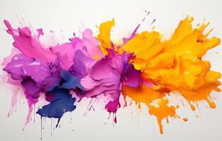 A hand drawn illustration using several colors and brushes on a white background. photo