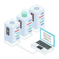 Modern of Server Racks Isometric Icon vector