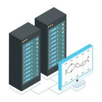 Pack of Data Servers Isometric Icons vector