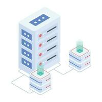 Pack of Data Servers Isometric Icons vector