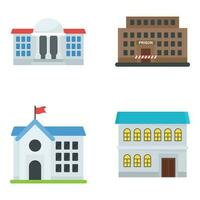 Building Flat Icons Set vector