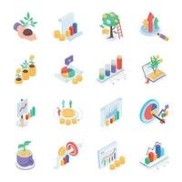 Set of Investment Isometric Icons vector