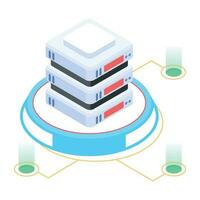 Modern of Server Racks Isometric Icon vector