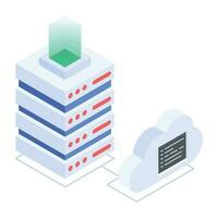 Pack of Data Servers Isometric Icons vector