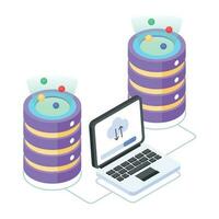 Pack of Data Servers Isometric Icons vector