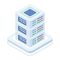 Modern of Server Racks Isometric Icon vector