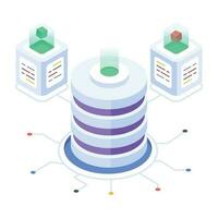 Modern of Server Racks Isometric Icon vector