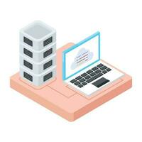 Modern of Server Racks Isometric Icon vector