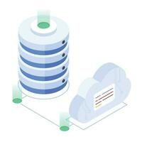 Modern of Server Racks Isometric Icon vector