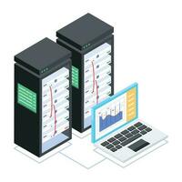 Pack of Data Servers Isometric Icons vector