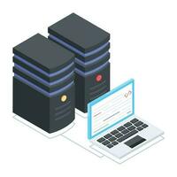 Pack of Data Servers Isometric Icons vector