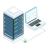 Modern of Server Racks Isometric Icon vector