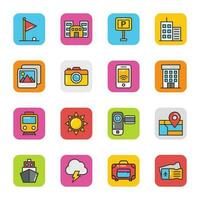 Hotel And Travel Flat Vector Icons