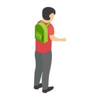 Flat icon design of learning student vector