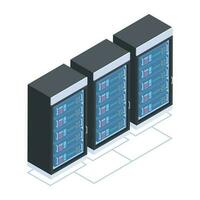 Modern of Server Racks Isometric Icon vector