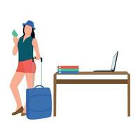 Online ticket booking, traveller icon design vector