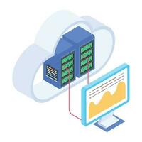 Modern of Server Racks Isometric Icon vector