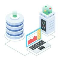 Pack of Data Servers Isometric Icons vector
