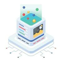 Modern of Server Racks Isometric Icon vector