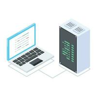 Modern of Server Racks Isometric Icon vector