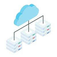 Modern of Server Racks Isometric Icon vector