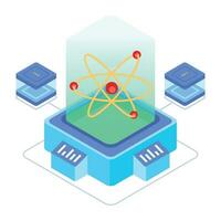 paquete de datos servidores isométrica íconos vector