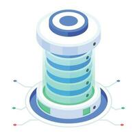 Modern of Server Racks Isometric Icon vector