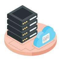 Modern of Server Racks Isometric Icon vector