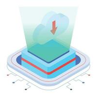 Modern of Server Racks Isometric Icon vector