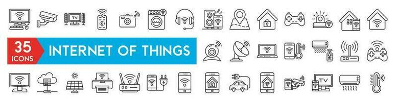 Internet of things icons with smart gadgets with elements for mobile concepts and web apps. vector