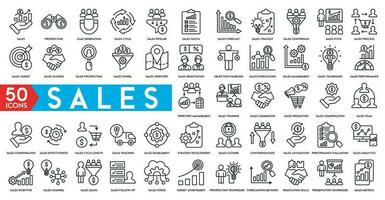 Sales icon set. Growth profit symbol. Business successful concept Website stats, Target and Increase sales signs. Seo line icons. Traffic management, social network and seo optimization icons. vector