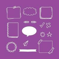 Paper sticky notes, memo messages, notepads and torn paper sheets. Blank notepaper of meeting reminder, to do list and office notice or information board with appointment notes. vector