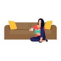 Reading time flat icon design vector