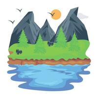 Pack of Beautiful Mountains Flat Vector Designs