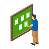 Flat icon design of learning student vector