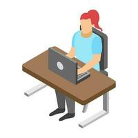 Flat icon design of learning student vector