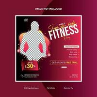 gym and fitness social media banner template vector